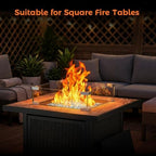 BALI OUTDOORS Fire Pit Wind Guard Fence 18"x 18"x 6" Square Fire Pit Screen Clear Tempered Glass Flame Guard for Propane Fire Pit, Outdoor Fire Column - Image 3