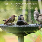 Westcharm 28 Inch Lightweight Verdigris Green Poly Resin Outdoor Birdbath for Outside with Decoration Pedestal Base Stand - Pedestal Bird Bath for Outdoors Yard and Garden - Image 3