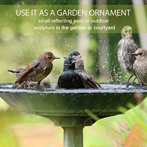 Westcharm 28 Inch Lightweight Verdigris Green Poly Resin Outdoor Birdbath for Outside with Decoration Pedestal Base Stand - Pedestal Bird Bath for Outdoors Yard and Garden - Image 3