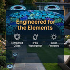 Colorful Mosaic Solar Disk Light,Waterproof Outdoor Glass LED Garden Stake Lighting(Yellow,6) - Image 3