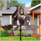 Wind Spinners Outdoor - Large Tulip Metal Wind Spinners with Stake, Garden Windmill Yard Spinner Lawn Decor (24" W x 75" H) by CyanOasis
