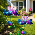 Solar Wind Spinner Outdoor 2-in-1 Garden Decor with LED Lights by XPSCOCO