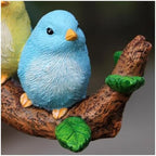Decor for Outside Tree Hugger with Triple Birds on Branch Hanging Garden Statue Back Yard - Image 5