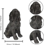 18" Resin Cocker Spaniel Dog Statue Hunting Sculpture Grey - Image 2