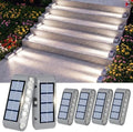 Solar Step Lights for Outside, 6-Pack Stair Light Outdoor Waterproof IP67, 14 LED Cool White Light Solar Powered Lighting for Steps, Stairs, Deck, Patio, Walkway, Front Porch Decor by XILLUMICORE