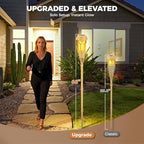 Solar Torch Lights, Flickering Flame Bamboo Outdoor Lights, 2‑Pack - Image 4