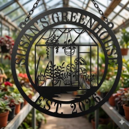 Personalized Greenhouse Garden Name Sign, Custom Metal Wall Decor Plaque for Home & Outdoor Display, Family Name Sign for Gardeners or New Home Gifts,Customized Steel Plant House Sign 2026 Garden Decor - Image 3