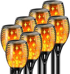 YoungPower Solar Outdoor Torch Lights Flickering Flame, 43" Outdoor Path Lights Waterproof Torch for Garden Yard Patio, 8 Pack by YoungPower