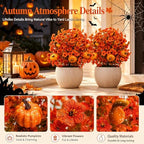 Outdoor Artificial Flowers Fake Plants, Artificial Topiary Balls with Ground Spikes, UV Resistant, Mix 4 Colors, 2 Pack, 20 inch, Garden Porch Patio Gravesite Indoor Decor (2 PCS Orange-Yellow) - Image 4
