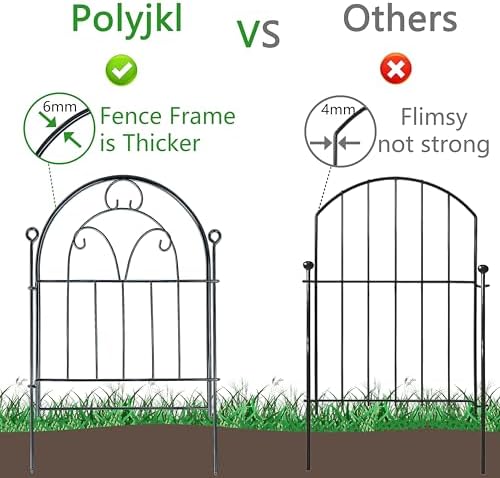 Decorative Garden Fence 17in(H) x 10ft(L), Rustproof Metal Animal Barrier - Image 3
