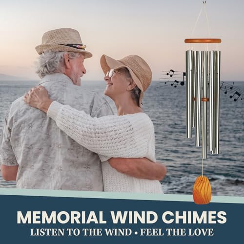 Woodstock Wind Chimes for Outside, Garden Decor, Outdoor Decor for Your Patio and Front Porch (39") Woodstock Gregorian Chimes Tenor Silver Inspirational and Memorial Wind Chime Christmas Gifts (GTS) - Image 5