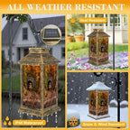 Solar Lantern Outdoor Waterproof Train Coming Tunnel Garden Decor LED Hanging Solar Lights Tabletop Lamp Gifts for Women Mom Outside Yard Patio Porch - Image 3