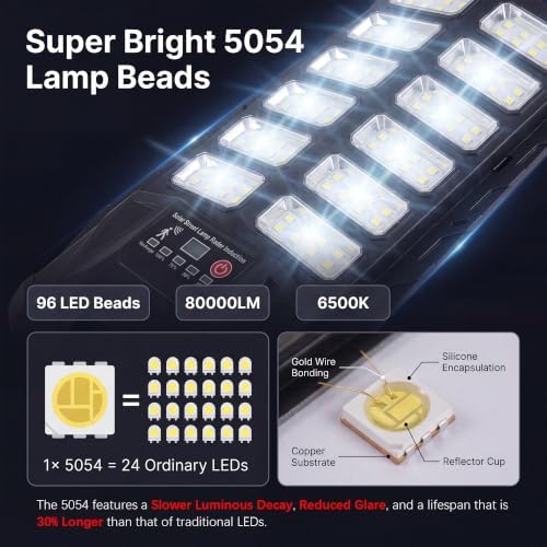 Solar Street Lights Outdoor Waterproof 1 Pack, Dusk to Dawn Outdoor Lights - Image 6