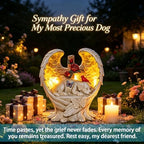 Solar Dog Memorial Stone with Wings Cross Cardinal Passing Away Gift - Image 3