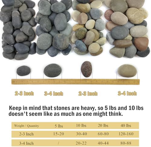 FANTIAN 40 lbs Garden Rocks Mexican Beach Pebbles, 3-4 Inch Decorative Large River Rocks for Landscaping Aquarium Yard Garden Paving Large Plant Crafting and Walkways - Image 3