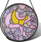 9.84 Inch Stained Glass Window Hanging Snake Suncatcher Diamond Glass Panel Hangings Sun Catchers Decor for Birthday for Women Men Wife Aunt and Mom by Unknown