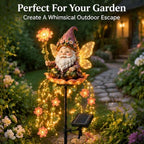 Enchanted Flower Fairy Solar Garden Light, Outdoor Figurine Statue with LED - Image 6
