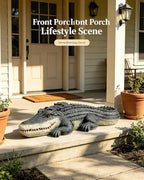 Teaeeno Garden Alligator Decor Outdoor,Crocodile Sculpture for Stuff Pond Decor,Florida Alligator Sculpture for Yard Art,Realistic Wild Animal,Reptile Figure,Florida Alligator,Perfect for Man(Black) - Image 6