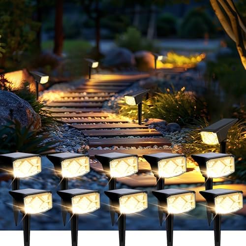 SOLPEX Solar Spot Lights Outdoor Waterproof 10 Pack Warm White by Solpex