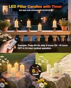Yme Waterproof Rechargeable Pillar Candles Flickering with Remote Timers - Image 4