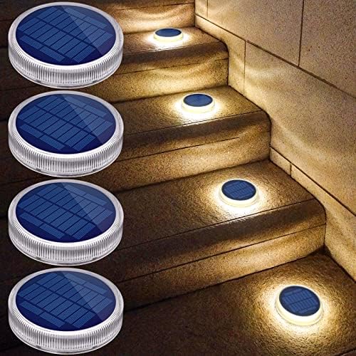 YiLaie Solar Step Dock Deck Stair Stick on Lights for Outside Solar Powered by YiLaie