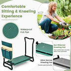 Goplus Garden Kneeler and Seat, Heavy-Duty Garden Bench w/Large Tool Pouch, Widen EVA Foam Kneeling Pad, Portable Gardening Gift for Women Men Seniors, Foldable Garden Stool for Kneeling & Sitting - Image 4