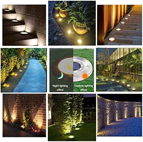 Solar Ground Lights,10 LED Solar Garden Lights Disk Lights Outdoor Waterproof Landscape Lights for Yard Walkway Patio Lawn Driveway Decoration,8LED,8pcs (10led 10pcs) - Image 3