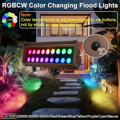 12V Wired RGB Flood Lights Outdoor for Christmas Decorations - Image 3