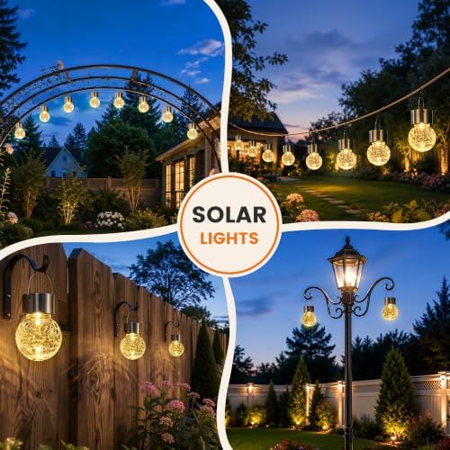 GIGALUMI Solar Lights Outdoor Hanging Lantern Garden Decor for Outside 12Pc - Image 5