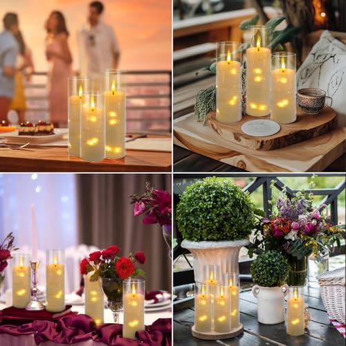 YOROXRG 24 Pack Christmas Decoration Flickering Flameless Candles,Battery Operated Candles,LED String Lights LED Candles for New Year, Home Decor, Parties,Wedding(D2.2 xH 5" 6" 7") (White) - Image 6