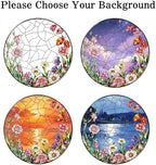 Personalized Dog Photo Stained Glass Suncatcher Custom Pet Portrait Memorial Window Hanging with Flowers, Keepsake Sympathy Birthday Gifts for Dog Lovers Pet Owner Family Home Decor 11.81Inch - Image 2