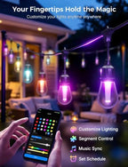 XMCOSY+ Smart Outdoor String Lights 123FT, LED Patio Light with App Control - Image 2