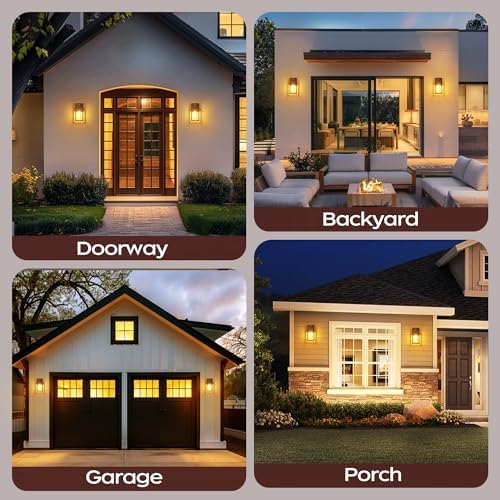Dusk to Dawn Exterior Lighting Fixtures, Outdoor Porch Light Wall Sconce - Image 7