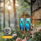 Solar Lantern Outdoor Waterproof Colorful Stained Glass Dolphin Swimming Vibrant Underwater Scene Garden Decor LED Hanging Solar Lights Tabletop Lamp Gifts for Women Mom Outside Yard Patio Porch - Image 5