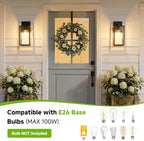 Double Extra 14.9" Large Outdoor Wall Light Fixture Black waterproof - Image 3