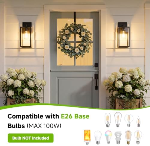 Double Extra 14.9" Large Outdoor Wall Light Fixture Black waterproof - Image 3