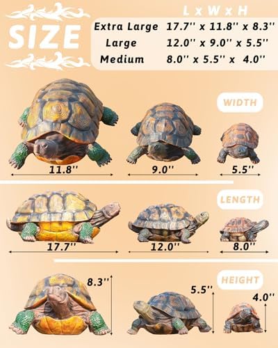 Turtle Statue, Resin Garden Sculpture Indoor/Outdoor Yard Lawn Ornament,Home Decor (Medium) - Image 2