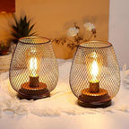 JHY DESIGN Set of 4 Metal Cage LED Lantern Battery Powered Cordless Accent Light with LED Great for Weddings Parties Patio Events for Indoors Outdoors - Image 4