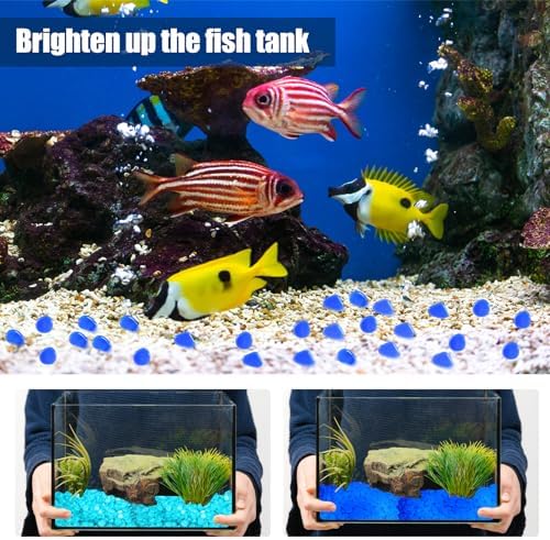 Sasylvia 6000 Pcs Glow in the Dark Stones for Garden Aquarium, Dark Blue - Image 4