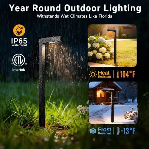 Gardenreet Brass Low Voltage L-Shaped Path Light, Black, G4, 5000K, 12Pack - Image 4