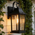 Outdoor Sconce Lights，Black 13 inch Outdoor Wall sconces，Aluminum & Tempered Glass Exterior Sconce，Waterproof Rustproof Porch Lighting for Front Door，Garage，Patio by Jafinou