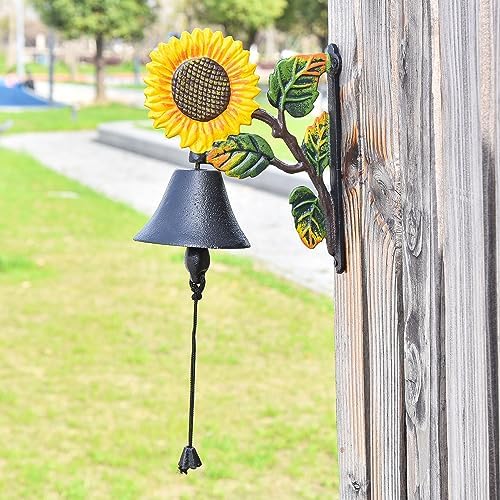 Sungmor Heavy Duty Cast Iron Sunflower Hand Bell - Image 3