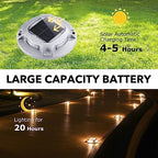 AGPTEK Solar Driveway Lights Outdoor 4 Pack, 2 Color Modes LED Deck Dock - Image 3