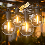 Kawaya G40 Outdoor String Lights 100FT IP65 Waterproof 2700K Patio Light by KAWAYA