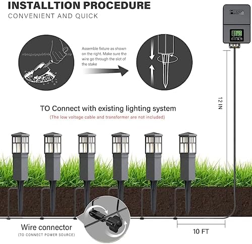 VENUS MANUFACTURING Low Voltage Pathway Lighting 6 Pack Outdoor Square Bollard Path Lights LED Landscape Lighting 0.6W 3200K Warm White Light for Walkway Yard Backyard Lawn Garden Decorative - Image 7