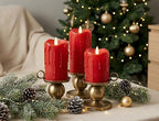 Flameless Pillar Candles Flickering with Remote Timer, Battery Operated LED Candles Up to 400 Hours, 3D Moving Flame Real Wax Candles. (Red with Dripping Tear) - Image 3