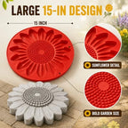 Concrete Stepping Stone Molds, 15 Inch Round Garden Paver Mold，Snowflake - Image 3