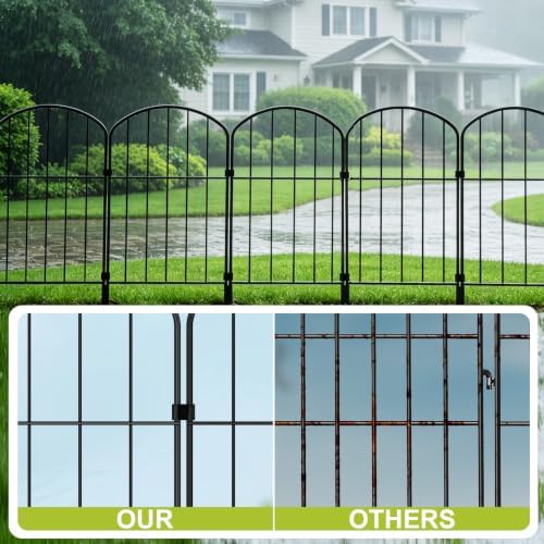 Decorative Garden Fence 24in (H) x 21ft (L), 20 Panels No Dig Garden Fencing Animal Barrier for Dogs Rabbits Arched Flower Bed Edging, Metal Wire Border Panel for Outdoor Patio Yard Decor - Image 4
