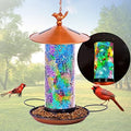 XDW-GIFTS Mosaic Solar Bird Feeder, Waterproof Lantern Shape with Hook & 4 LED Lights, Garden Decor for Lawn, Patio, Balcony, Yard Ornament - Unique Gifts for Mom,Women,Grandma,Bird Lovers by XDW-GIFTS