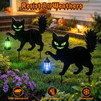 Spooky Halloween Black Cat Yard Signs with Lantern Holder(1 PCS) - Image 4